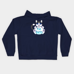 Kitty Pronouns - He/Him Kids Hoodie